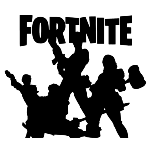 Fortnite Logo & Character Silhouette Sticker